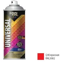 Emaljas aerosols. universāls Inral Universal Enamel 24 sarkans 400Ml 3002 Krāsa sarkana spīdums.  2676024