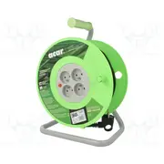 Extension lead 3G1.5Mm2 30M Pvc black Sockets no 4 reel  Acar-M02049 M02049