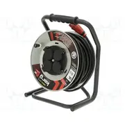 Extension lead 3X2.5Mm2 50M rubber black Sockets no 4 reel  Kerg-W2425 W2425