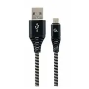 Gembird datu pārraides un uzlādes vads  Usb-A uz Micro Usb 2M melns, balts Cc-Usb2B-Ammbm-2M-Bw 8716309108201 85044030
