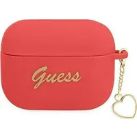 Guess case for Airpods Pro Guaplschsr red Silicone Heart Charm  3666339039103