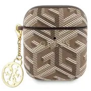 Guess Gua2Pgce4Cw Airpods 1 2 cover brązowy brown Gcube Charm  3666339171155