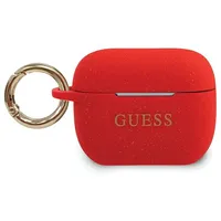Guess Guacapsilglre Airpods Pro cover czerwony red Silicone Glitter  3700740493656