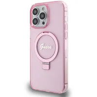 Guess Iml Ring Stand Glitter Magsafe Case for iPhone 15 Pro Max Pink  Guhmp15Xhrsgsp 3666339156497