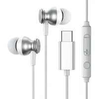 Joyroom Earbuds Usb Headphones Type C with remote control and microphone silver Jr-Ec04 Silver  6941237167378 044787
