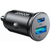 Joyroom Jr-Ccn05 30W Usb-A Usb-C mini auto lādētājs - melns  Pd, Qc, Pps Usb-A, Melns Joyroomjr-Ccn0530WaCminimetalcarcharger 6941237112064 85044030