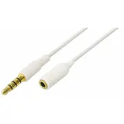 Kabelis 3.5Mm 4Pin spraudnis - ligzda 1.5M stereo, balts  3.5Sm-3.5Sf-15