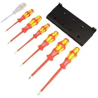 Kit screwdrivers insulated 1Kvac Pozidriv,Slot 7Pcs.  Wera.160I/165I/7 05006148001