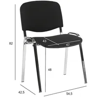 Klienta krēsls Iso 54,5Xd42,5Xh82/47Cm, sēdeklisaudums, krāsa melns, rāmis hroms  633057 5900978032759