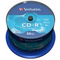 Matricas Cd-R Verbatim 700Mb 1X-52X Extra Protection 50 Pack Spindle  43351V 0023942433514