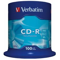 Matricas Cd-R Verbatim 700Mb 1X-52X Extra Protection, 100 Pack Spindle  43411V 0023942434115