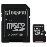Memory card Kingston Canvas Select Plus Microsd 64Gb Class10 Uhs-I 100Mb / S  Sd Adapter 1-7406172986976 7406172986976