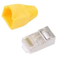 Plug Rj45 Pin 8 Cat 6 shielded,with protection Layout 8P8C  Log-Mp0022Y Mp0022Y