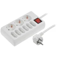 Plug socket strip supply Sockets 9 230Vac 16A white 1.5M  Lps201