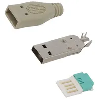 Plug Usb A male for cable without tools Pin 4 straight grey  Log-Up0003 Up0003