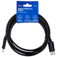 Savio Cl-137 Displayport cable 3 m Black  5901986045373 Kbasavdis0004