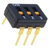 Switch Dip-Switch Poles number 3 On-Off 0.03A/30Vdc Pos 2  A6D-3100
