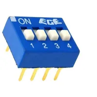 Switch Dip-Switch Poles number 4 On-Off 0.025A/24Vdc Pos 2  Edg104S