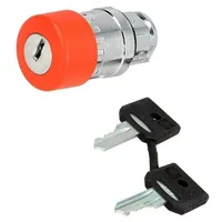 Switch emergency stop with key 22Mm Stabl.pos 2 red none  Zb4Bs934