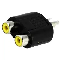 T adapter Rca socket x2,RCA plug mono  Ac-016