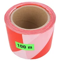 Tape warning white-red 100M  Too1/100M/B-Cz