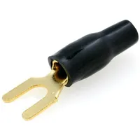 Terminal fork M4 4Mm2 gold-plated insulated black  Kon4/50-Bk 30.4440-03