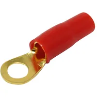 Terminal ring M6 10Mm2 gold-plated insulated red  Zko10X64-R 30.4700-05