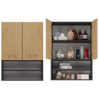 Topeshop Pola Mini Dk Ant/Art bathroom storage cabinet Graphite, Oak  Mindk A/A 5904507202514 Mlatohszw0001