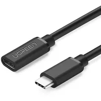Ugreen Usb Type C 3.1 Male to Female Cable Nickel Plating 0.5M Black 40574  6957303845743