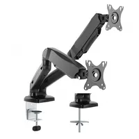 Value Dual Lcd Monitor Stand Pneumatic, Desk Clamp, Pivot, black, 2 Joints  17.99.1163