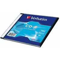 Kompaktdisks Verbatim Cd-R 700 Mb 52X, slim  250-00445 023942433477