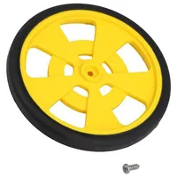 Wheel yellow Shaft two sides flattened screw Ø 69Mm W 7.62Mm  Pololu-982 Gmpw-Y Yellow With Encoder Stripes