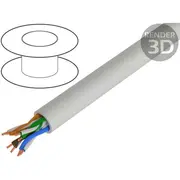 Wire U/Utp Cat 5E 4X2X24Awg Cu wire Pvc grey 100M Cpr Eca  Dk-1511-V-1-1