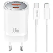 Xo wall charger Ce21 Pd 30W 1X Usb-C Usb white  cable - Gsm176815 6920680853915 85044030