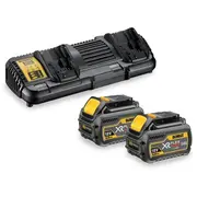 Xr Flexvolt Akku Starterkit Dcb132T2, inkl. 2X 54Volt 2Ah Gelb/Schwarz, oder 18Volt 6Ah, Doppel-Schnellladegerät Dcb132  Dcb132T2-Qw 5035048640722