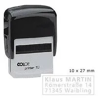 Zīmogs Colop Printer10 melns korpuss,  bez krāsas spilventiņš Co11611010