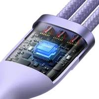 3In1 Usb cable Baseus Flash Series, Usb-C  micro Lightning, 100W, 1.2M Purple Cass030005 6932172608736