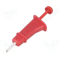 Clip-On probe hook type red Connection soldered  Pcm-W2-Rt Pcm W2 Red