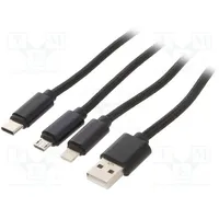 Cable Usb 2.0 1M black textile Cablexpert  Cc-Usb2-Am31-1M