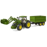 John Deere 7R 350 tractor with front loader and 2-Axle trailer 03155 Bruder  1828471 4001702031558 Wlononwcrbcx5