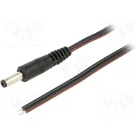 Cable 2X0.75Mm2 wires,DC 4,8/1,7 plug straight black 1.5M  P48-Tt-T075-150Bk