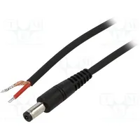 Cable 1X1Mm2 wires,DC 5,5/2,1 plug straight black 1.5M  P21-Tt-C100-150Bk