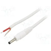 Cable 1X1Mm2 wires,DC 3,5/1,3 plug straight white 1.5M  P13-Tt-C100-150Wh