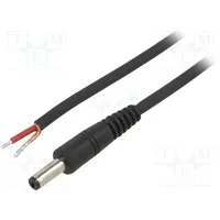 Cable 1X1Mm2 wires,DC 4,8/1,7 plug straight black 0.5M  P48-Tt-C100-050Bk