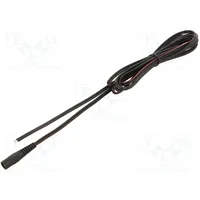 Cable 2X0.75Mm2 wires,DC 5,5/2,1 socket straight black 3M  S21-Tt-T075-300Bk