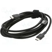 Cable Usb 2.0 C plug,both sides 2M black 480Mbps textile  Gc-Kabgc29 Kabgc29