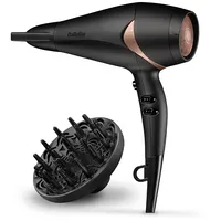Babyliss Hair Dryer D566E 2200 W, Number of temperature settings 3, Ionic function, Diffuser nozzle, Black/Bronze  3030050153194