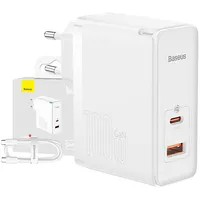 Baseus Gan5 Pro Usb-C  Usb wall charger, 100W 1M cable White Ccgp090202 6932172608965 036236