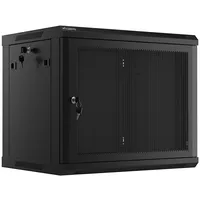Hanging cabinet 19 inches 9U 600X450 perforated doors Flat pack black  Nulagr9U0000024 5901969439939 Wf01-6409-23B