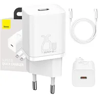 Baseus Super Si Quick Charger 1C 25W with Usb-C cable for 1M White  Tzccsup-L02 6953156206038 026228